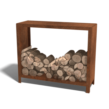 Suport din oțel corten pentru lemne Indiana 100 x 120 x 40 cm