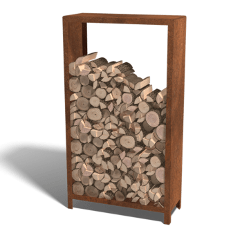 Suport din oțel corten pentru lemne Indiana 180 x 100 x 40 cm