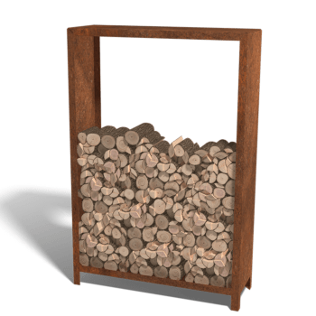 Suport din oțel corten pentru lemne Indiana 180 x 120 x 40 cm