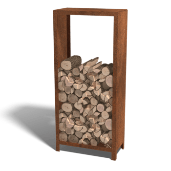 Suport din oțel corten pentru lemne Indiana 180 x 80 x 40 cm
