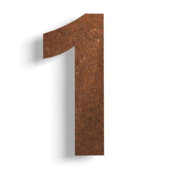 Număr de casă din oțel corten 1 - 15 cm