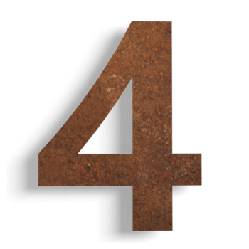 Număr de casă din oțel corten 4 - 15 cm