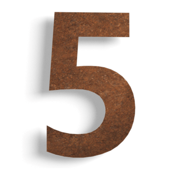 Număr de casă din oțel corten 5 - 15 cm