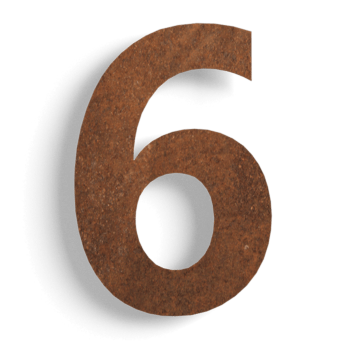 Număr de casă din oțel corten 6 - 15 cm
