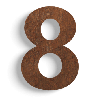 Număr de casă din oțel corten 8 - 15 cm