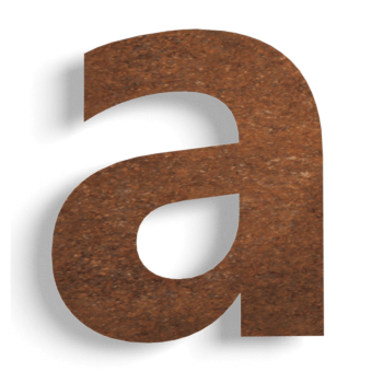 Număr de casă din oțel corten a - 10 cm