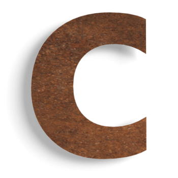 Număr de casă din oțel corten c - 10 cm
