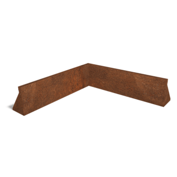 Perete de susținere din oțel corten colț interior 100 x 100 cm (înălțime 30 cm)