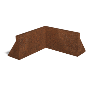 Perete de susținere din oțel corten colț interior 50 x 50 cm (înălțime 30 cm)