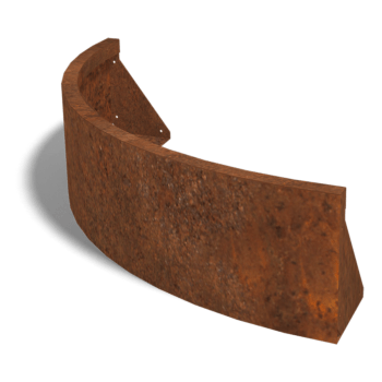 Perete de susținere din oțel corten curbă exterioară 100 x 100 cm (înălțime 30 cm)