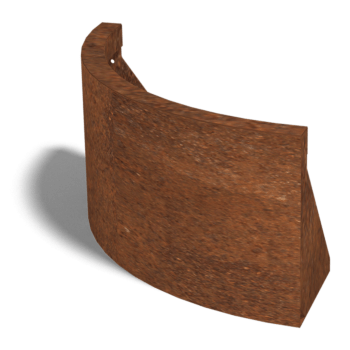 Perete de susținere din oțel corten curbă exterioară 50 x 50 cm (înălțime 30 cm)