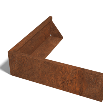 Perete de susținere din oțel corten colț exterior 100 x 100 cm (înălțime 30 cm)