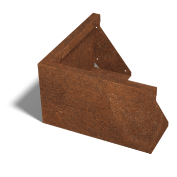 Perete de susținere din oțel corten colț exterior 50 x 50 cm (înălțime 30 cm)