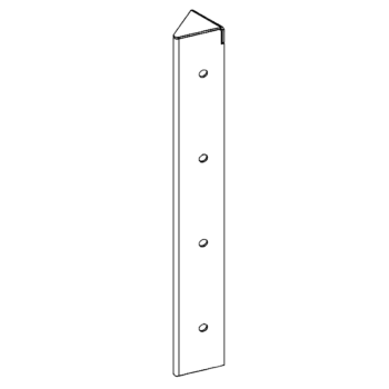 Piesă de colț oțel Corten 45° 40 cm