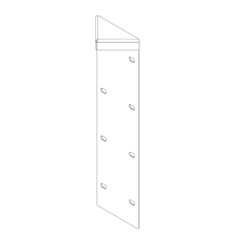Piesă de colț oțel Corten 180° 40 cm