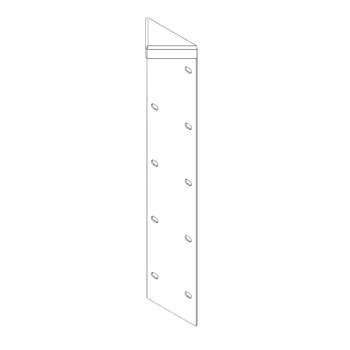 Piesă de colț oțel Corten 180° 50 cm