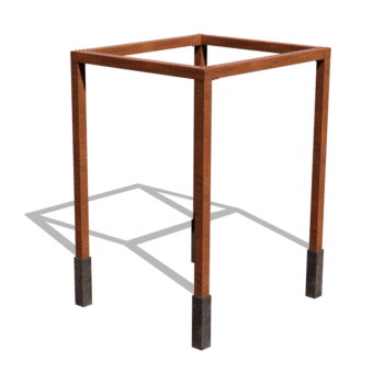 Pergolă din oțel corten configurație pătrat 224 x 200 cm