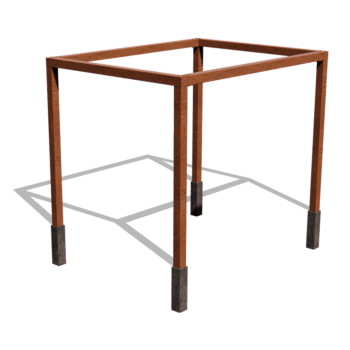 Pergolă din oțel corten configurație pătrat 324 x 250 cm
