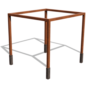 Pergolă din oțel corten configurație pătrat 324 x 300 cm