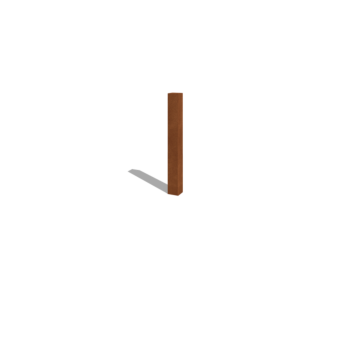 Stâlp pentru gard din oțel corten 100 cm