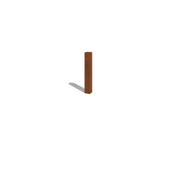 Stâlp pentru gard din oțel corten 80 cm