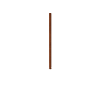 Gardă din oțel corten H stolp colț cu plăcuță de bază 190 x 6 x 6 cm
