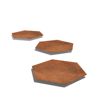 Piatră de cărare din oțel corten Hexagon 50