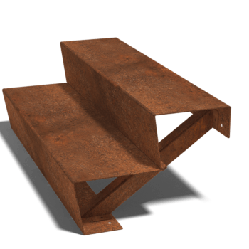 Scară din oțel corten New York 2 trepte (lățime 100 cm)