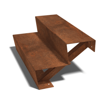 Scară din oțel corten New York 2 trepte (lățime 80 cm)