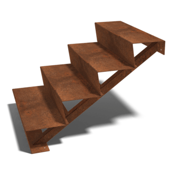 Scară din oțel corten New York 4 trepte (lățime 80 cm)