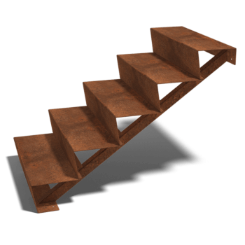 Scară din oțel corten New York 5 trepte (lățime 80 cm)