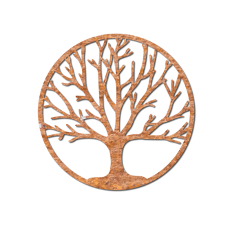 Decor de perete din oțel corten Copac