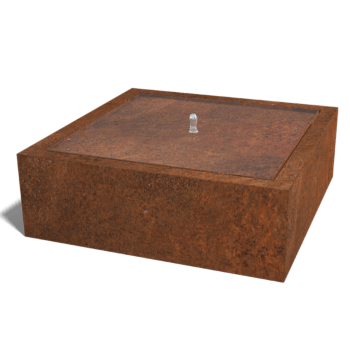 Fântână din oțel corten 120 x 120 x 40 cm