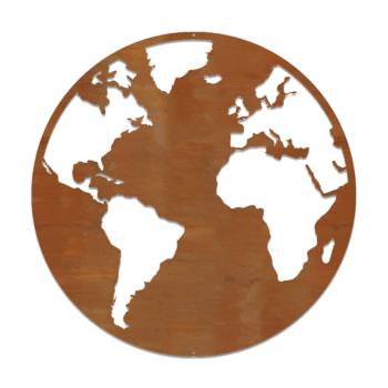 Decor de perete din oțel corten Glob