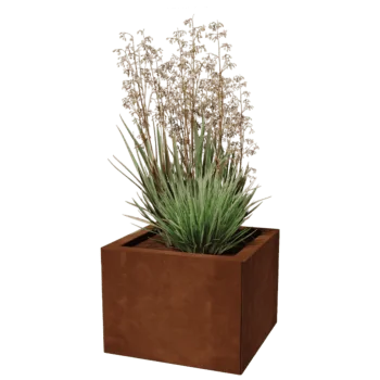 Jardinieră din oțel corten - Pătrat - 40 x 40 cm