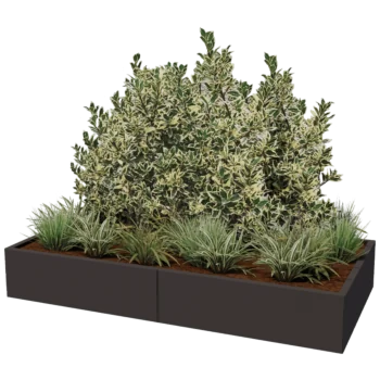 Jardinieră XXL din oțel - Dreptunghiular - 200 x 100 x 40 cm - Altă culoare RAL - Fără placă de bază