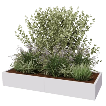 Jardinieră XXL din oțel - Dreptunghiular - 200 x 80 x 40 cm - Altă culoare RAL - Cu placă de bază