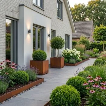 Jardinieră din oțel corten - Pătrat - 50 x 50 x 50 cm - Cu placă de bază
