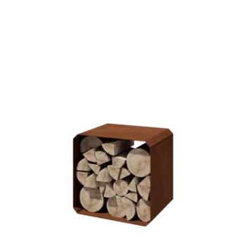 Suport pentru lemne din oțel corten - Colorado 1 bucată - 40 x 40 x 40 cm