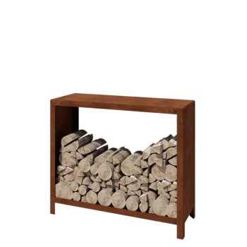 Suport pentru lemne din oțel corten - Indiana - 120 x 40 x 100 cm