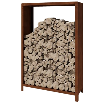 Suport pentru lemne din oțel corten - Indiana - 120 x 40 x 180 cm