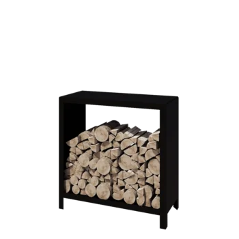 Suport pentru lemne din oțel - Indiana - 100 x 40 x 100 cm - RAL9005 mat (negru)