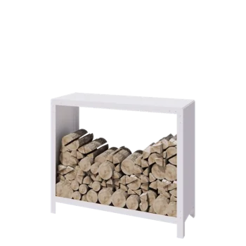 Suport pentru lemne din oțel - Indiana - 120 x 40 x 100 cm - RAL9010 mat (alb)