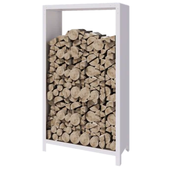 Suport pentru lemne din oțel - Indiana - 100 x 40 x 180 cm - RAL9010 mat (alb)