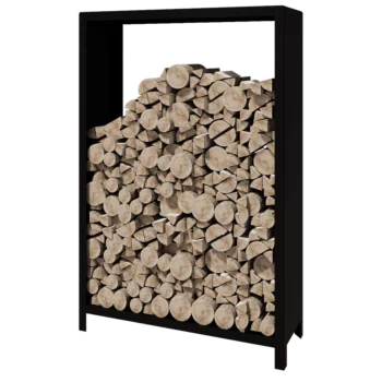 Suport pentru lemne din oțel - Indiana - 120 x 40 x 180 cm - RAL9005 mat (negru)