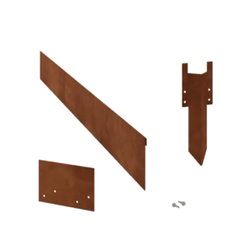 Separator de gazon din oțel corten - Aplatizat - Înălțime 13 cm - Set complet 15 metri