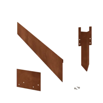 Separator de gazon din oțel corten - Aplatizat - Înălțime 13 cm - Set complet 24 metri