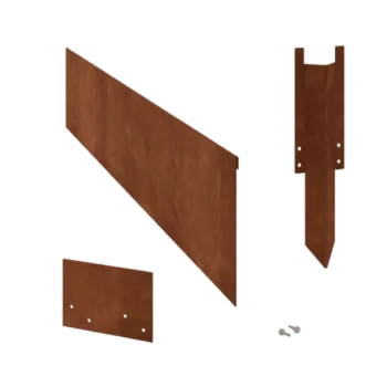 Separator de gazon din oțel corten - Aplatizat - Înălțime 23 cm - Set complet 24 metri