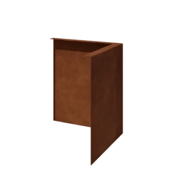 Separator de gazon din oțel corten - Îndoită - Colț exterior - Înălțime 34 cm