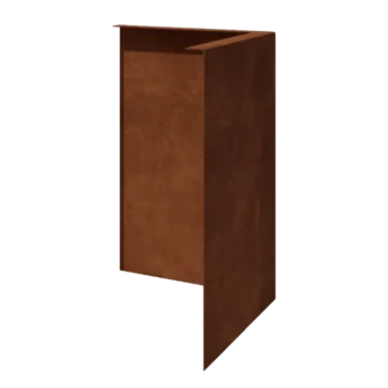 Separator de gazon din oțel corten - Îndoită - Colț exterior - Înălțime 45 cm